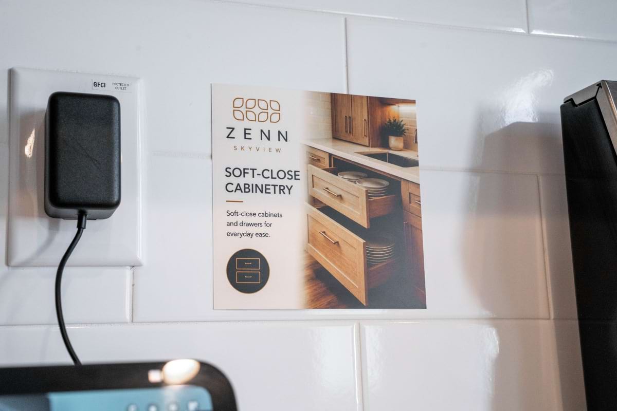 Designer kitchen cabinetry and tile backsplash