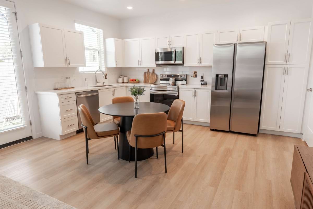 Wood-style flooring in a Zenn Skyview living space
