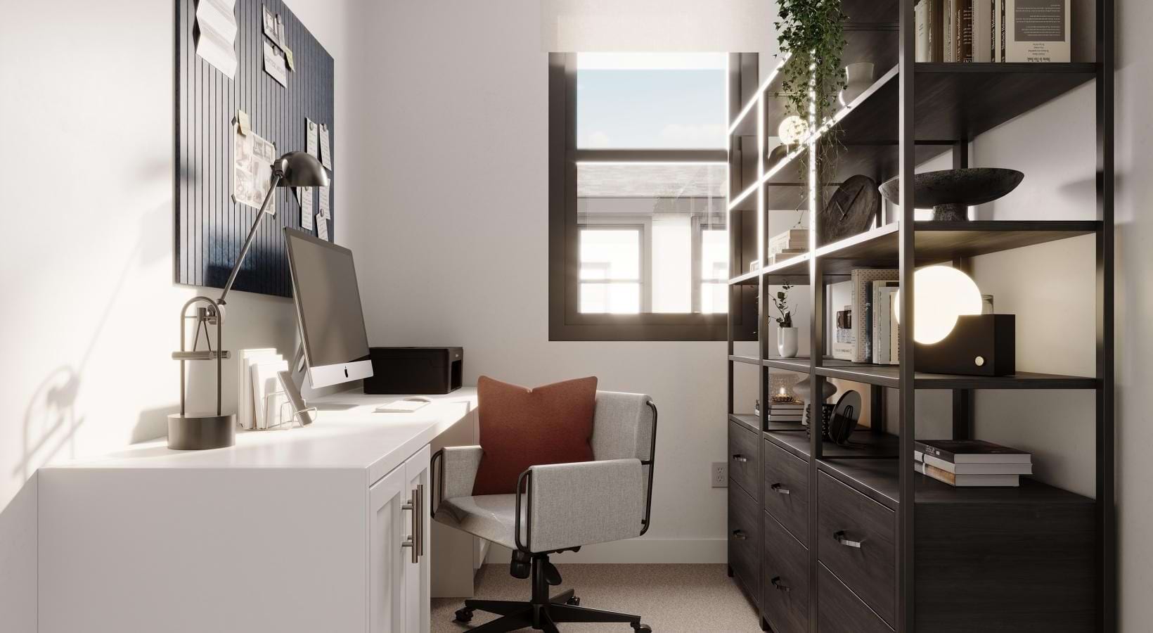 Room with a desk and computer