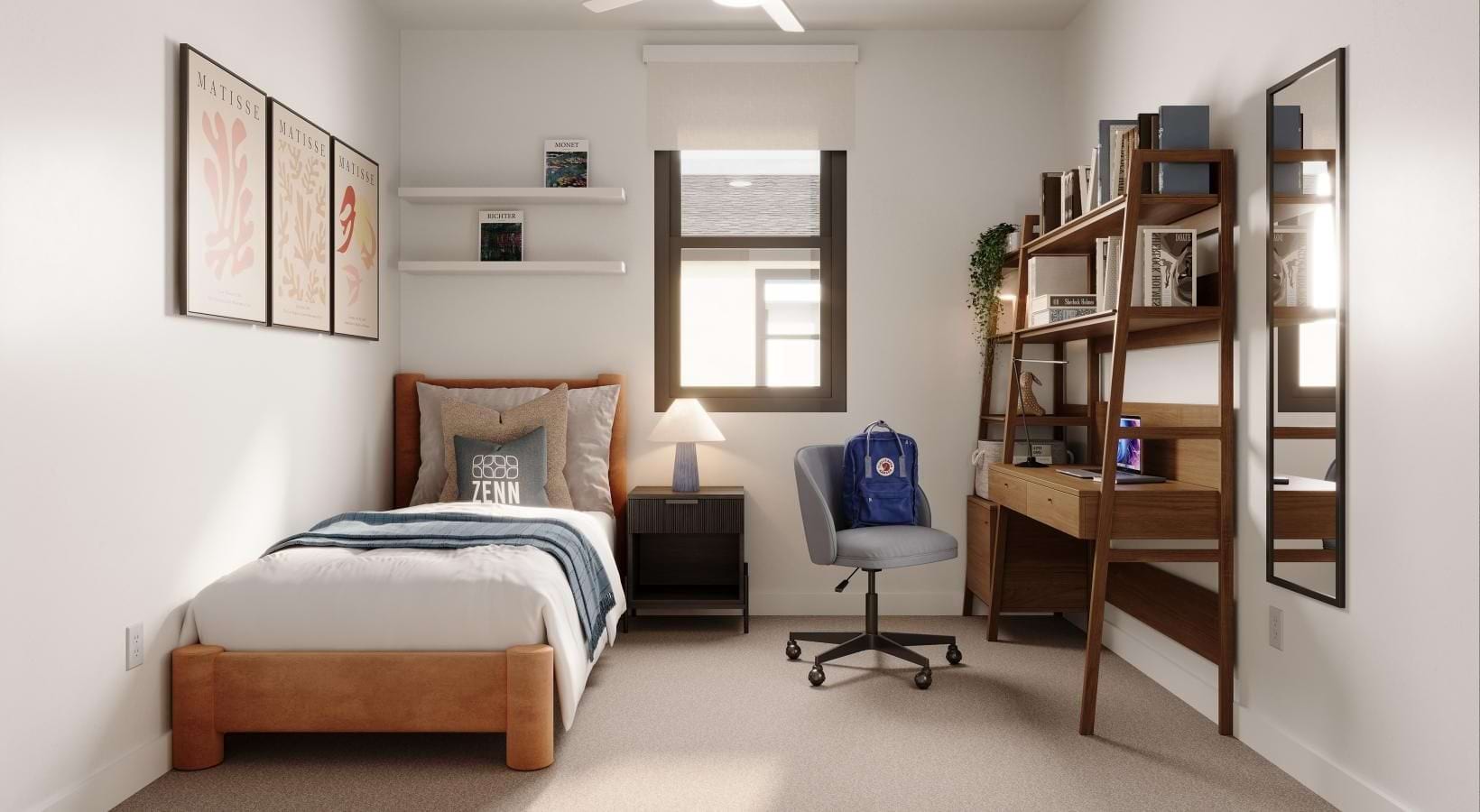 Bedroom with a bed and chair
