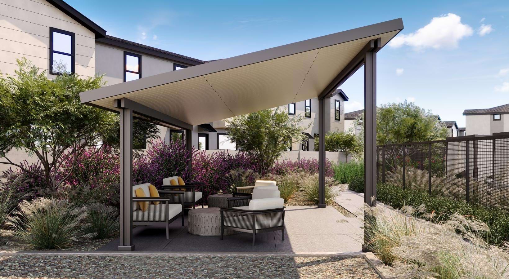 Townhome with patio and fence