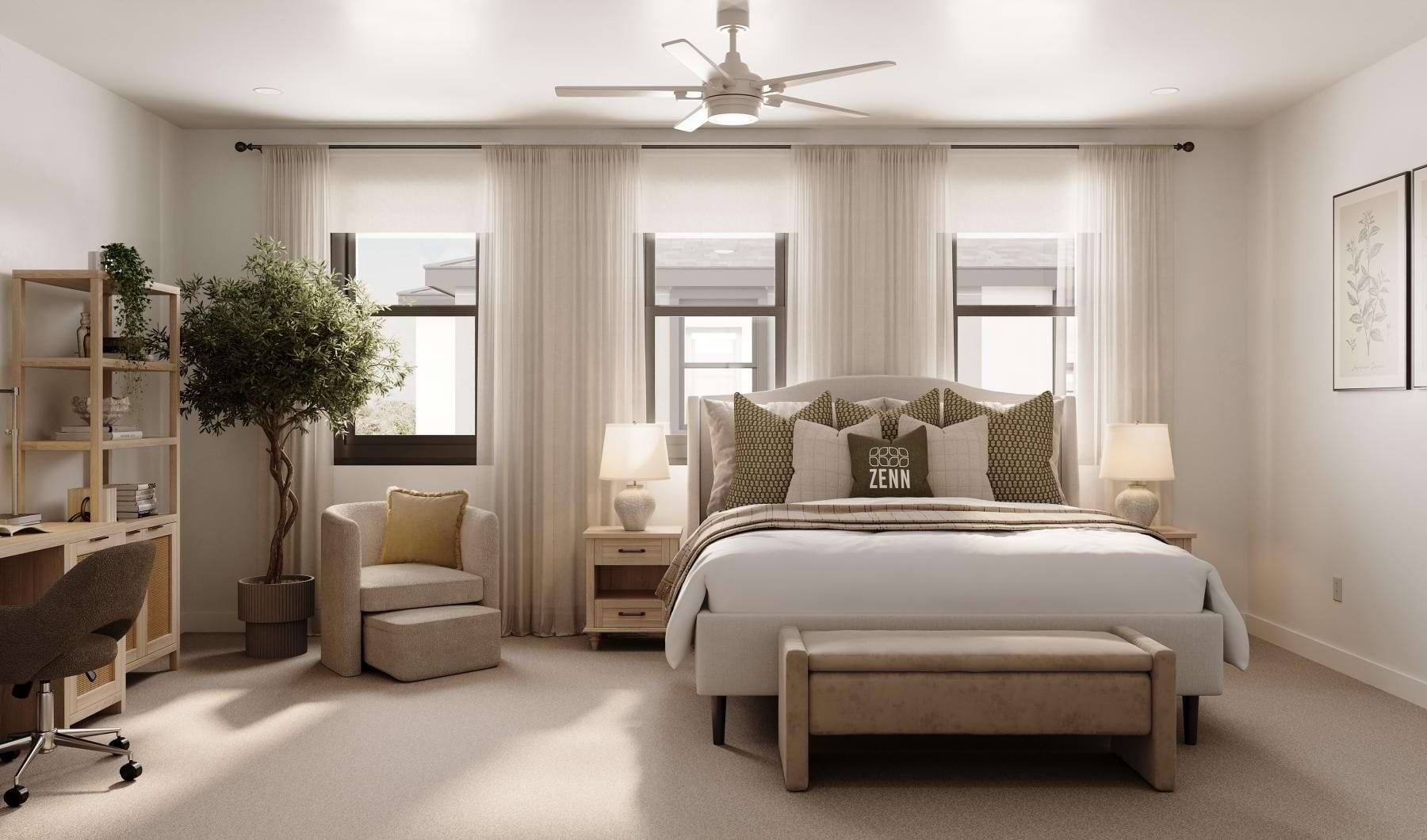 Comfortable Zenn Skyview bedroom